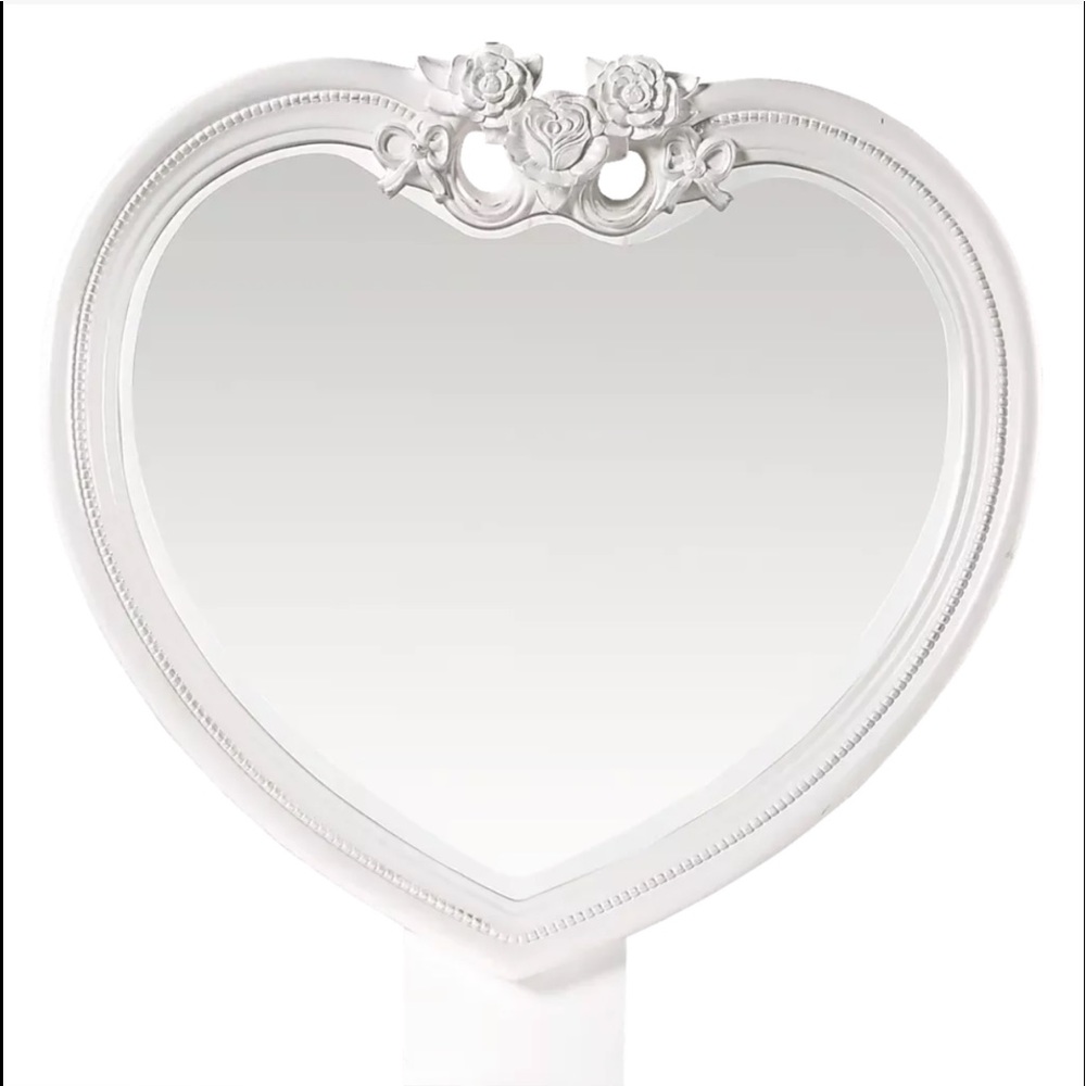 Disney Princess Fairytale White Heart Mirror. Dimensions: 38"w x 36.5"h
